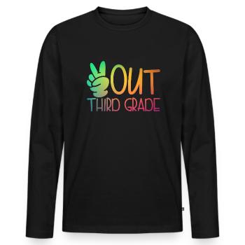 Frieden aus dem Abschluss der dritten Klasse Fried - Männer Premium Bio Langarmshirt - Schwarz - Vorne - Nico (187cm)