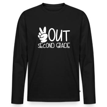 Frieden aus der zweiten Klasse Graduation Frieden - Männer Premium Bio Langarmshirt - Schwarz - Vorne - Nico (187cm)
