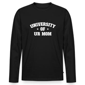 Universit�t ur Mutter - Männer Premium Bio Langarmshirt - Schwarz - Vorne - Nico (187cm)