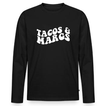 Tacos und Margs Fiesta Margaritas Tacos und Margs - Männer Premium Bio Langarmshirt - Schwarz - Vorne - Nico (187cm)