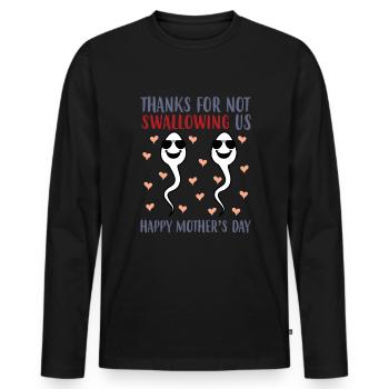 Merci d’avoir partagé les célébrations de la fête des Mères avec nous. - T-shirt manches longues Premium bio Homme - noir - Devant - Nico (187cm)