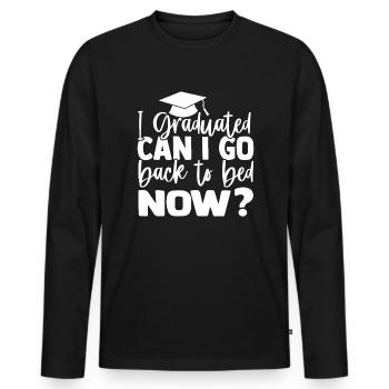 J’ai obtenu mon diplôme. Puis-je maintenant - T-shirt manches longues Premium bio Homme - noir - Devant - Nico (187cm)