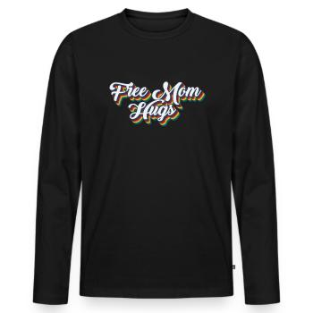 Free Mom Hugs LGBTQ Rainbow LGBT - Men's Premium Organic Long Sleeve Shirt - black - Front - Nico (187cm)