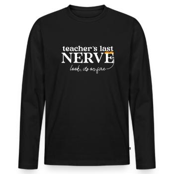 Last nerve appearance of the teacher, the fire doctrine - Men's Premium Organic Long Sleeve Shirt - black - Front - Nico (187cm)
