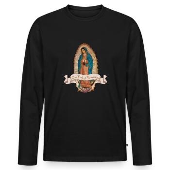 Lady Jungfrau von Guadalupe Virgen de Guadalupe - Männer Premium Bio Langarmshirt - Schwarz - Vorne - Nico (187cm)