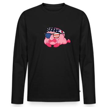Blobfish USA Flag Love Blobfish 4. Juli Blobfish - Männer Premium Bio Langarmshirt - Schwarz - Vorne - Nico (187cm)