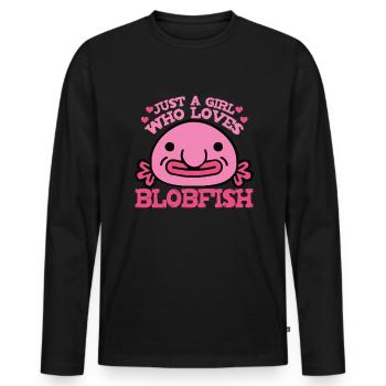 Nur ein Mädchen, das Blobfish Women's Blobfish lie - Männer Premium Bio Langarmshirt - Schwarz - Vorne - Nico (187cm)