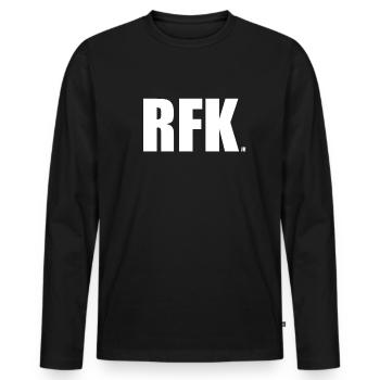 Robert Kennedy Jr. f�r Pr�sident '24 RFK Jr. 2024 - Männer Premium Bio Langarmshirt - Schwarz - Vorne - Nico (187cm)