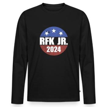 Robert Kennedy Jr. f�r Pr�sident '24 RFK Jr. 2024 - Männer Premium Bio Langarmshirt - Schwarz - Vorne - Nico (187cm)