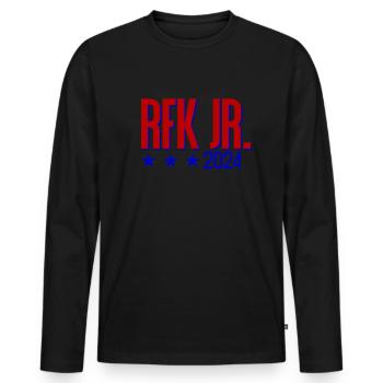 Robert Kennedy Jr. f�r Pr�sident '24 RFK Jr. 2024 - Männer Premium Bio Langarmshirt - Schwarz - Vorne - Nico (187cm)