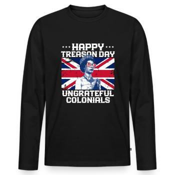 Happy Treason Day undankeful Colonials Elizabethko - Männer Premium Bio Langarmshirt - Schwarz - Vorne - Nico (187cm)