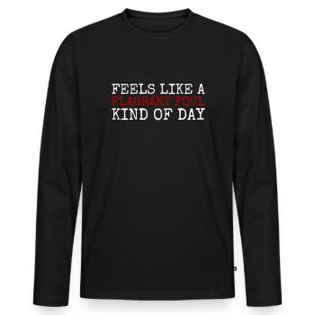 F�hlt sich wie ein offener �bler Art von Tagesbask - Männer Premium Bio Langarmshirt - Schwarz - Vorne - Nico (187cm)