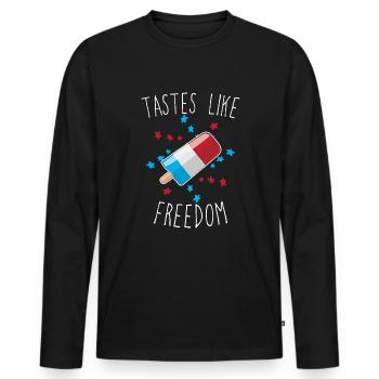 Schmeckt wie Freiheit am Stiel am 4. Juli Eis am S - Männer Premium Bio Langarmshirt - Schwarz - Vorne - Nico (187cm)