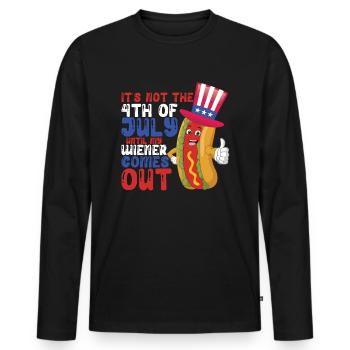 Es ist nicht der 4. Juli, bis mein Wiener herausko - Männer Premium Bio Langarmshirt - Schwarz - Vorne - Nico (187cm)