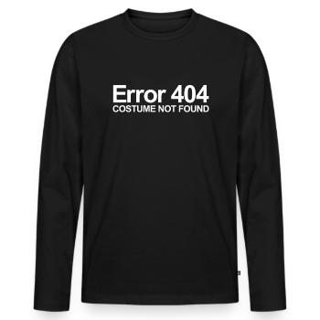 Fehler 404 Kost�m nicht als lustiger Halloween -Fe - Männer Premium Bio Langarmshirt - Schwarz - Vorne - Nico (187cm)