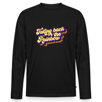 Den Regenbogen zur�cknehmennehmen - Männer Premium Bio Langarmshirt - Schwarz - Vorne - Nico (187cm)