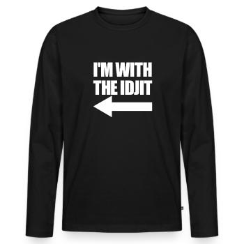 J’utilise la flèche idjit gauche idiot correspondant à I - T-shirt manches longues Premium bio Homme - noir - Devant - Nico (187cm)