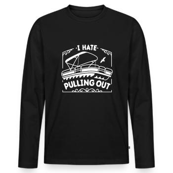 Ich hasse es, Ponton -M�nner herauszuziehen, die i - Männer Premium Bio Langarmshirt - Schwarz - Vorne - Nico (187cm)