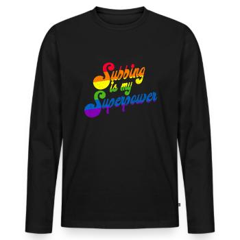 Subbing ist mein Rainbow Sub -Lehrer des Supermach - Männer Premium Bio Langarmshirt - Schwarz - Vorne - Nico (187cm)