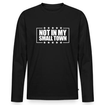 Nicht in meiner Kleinstadt USA -Flagge nicht in me - Männer Premium Bio Langarmshirt - Schwarz - Vorne - Nico (187cm)