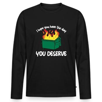 Ich hoffe, Sie haben den Tag, an dem Sie M�llconta - Männer Premium Bio Langarmshirt - Schwarz - Vorne - Nico (187cm)