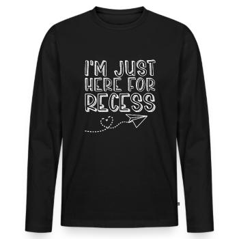 Ich bin nur hier für die Pause lustig zurück in di - Männer Premium Bio Langarmshirt - Schwarz - Vorne - Nico (187cm)