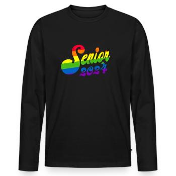 Class of 2024 Senior 2024 Rainbow Graduation 202 - Men's Premium Organic Long Sleeve Shirt - black - Front - Nico (187cm)