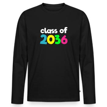 Class of 2036 back to school kindergarten teacher - Men's Premium Organic Long Sleeve Shirt - black - Front - Nico (187cm)