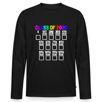 Class of 2036 back to school kindergarten waxing - Men's Premium Organic Long Sleeve Shirt - black - Front - Nico (187cm)