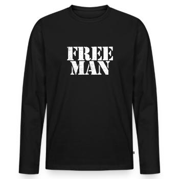 Freier Mann Freiheit Liberty Anti-Wich Männer frei - Männer Premium Bio Langarmshirt - Schwarz - Vorne - Nico (187cm)