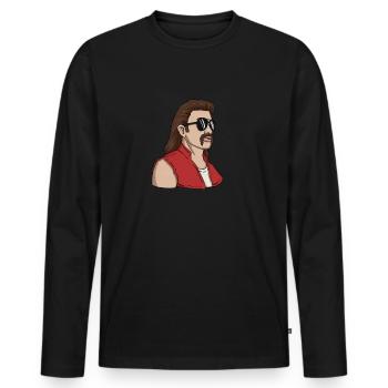 Mullet Redneck Mens Mullet Man Shirt Sh - Men's Premium Organic Long Sleeve Shirt - black - Front - Nico (187cm)