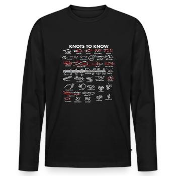 Knots to know Camping Girls Boys KnotsSc - Men's Premium Organic Long Sleeve Shirt - black - Front - Nico (187cm)
