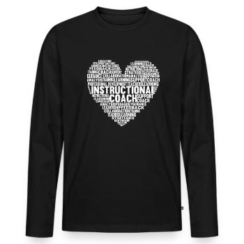 Instructional Coach Word Cloud Heart Coach Coach - Männer Premium Bio Langarmshirt - Schwarz - Vorne - Nico (187cm)