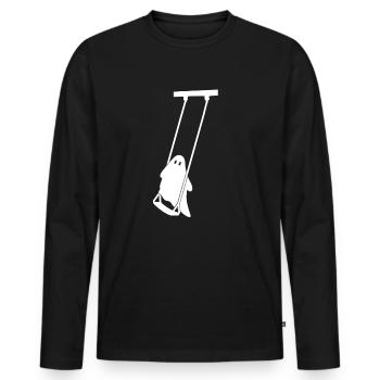 Schwingender Geisterschwung Halloween Swinging Gho - Männer Premium Bio Langarmshirt - Schwarz - Vorne - Nico (187cm)