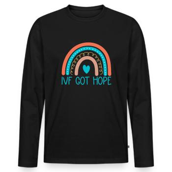 IVF bekam Hoffnung in vitro Fertilisation Frauen I - Männer Premium Bio Langarmshirt - Schwarz - Vorne - Nico (187cm)