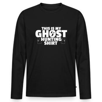 Dies ist meine Geisterjagd -Hemd -Geisterjagd - Männer Premium Bio Langarmshirt - Schwarz - Vorne - Nico (187cm)