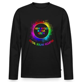 Total Solar Eclipse Indianapolis Indiana 28.04.24 - Männer Premium Bio Langarmshirt - Schwarz - Vorne - Nico (187cm)
