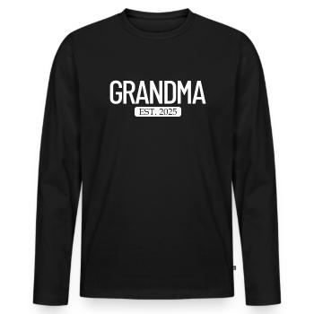 Oma Est. 2025 Neue Großelterner -Oma für Frauen - Männer Premium Bio Langarmshirt - Schwarz - Vorne - Nico (187cm)