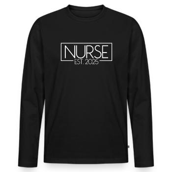Krankenschwester Est. 2025 Pflegekrankenschwester - Männer Premium Bio Langarmshirt - Schwarz - Vorne - Nico (187cm)