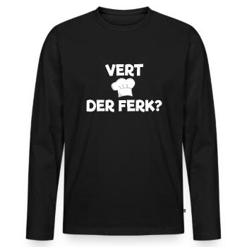 Schwedischer Koch vert der Ferk lustigen schwedisc - Männer Premium Bio Langarmshirt - Schwarz - Vorne - Nico (187cm)