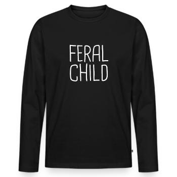 Wildes Kind lustiges sarkastisch wild wildes Kind - Männer Premium Bio Langarmshirt - Schwarz - Vorne - Nico (187cm)