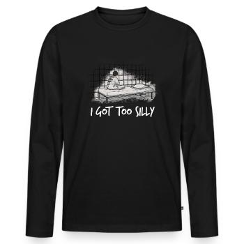 Gepolstertes Zimmermeme, das ich zu dumm wurde - Männer Premium Bio Langarmshirt - Schwarz - Vorne - Nico (187cm)