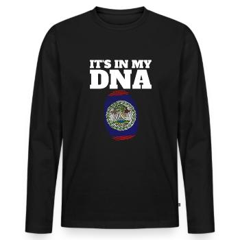 Es ist in meiner DNA Belize Fingerabdruck Belizean - Männer Premium Bio Langarmshirt - Schwarz - Vorne - Nico (187cm)