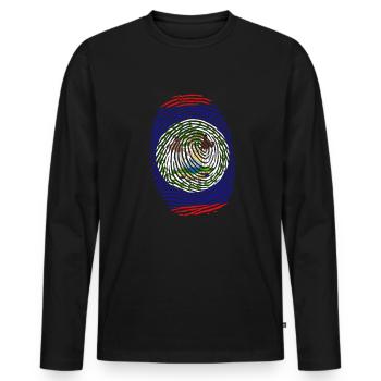 Es ist in meiner DNA Belize Fingerabdruck Belizean - Männer Premium Bio Langarmshirt - Schwarz - Vorne - Nico (187cm)