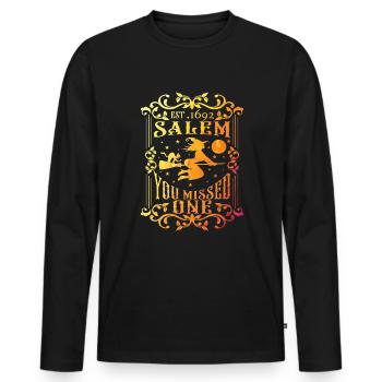 Salem 1692 Sie verpassten eine Hexe okkult eine ve - Männer Premium Bio Langarmshirt - Schwarz - Vorne - Nico (187cm)