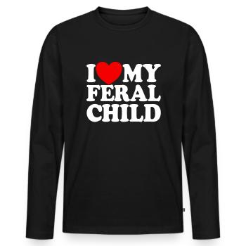 Ich liebe mein wildes Kind lustiges sarkastischesw - Männer Premium Bio Langarmshirt - Schwarz - Vorne - Nico (187cm)