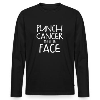 Krebs im Gesicht Krebs Überlebender Geschenk - Männer Premium Bio Langarmshirt - Schwarz - Vorne - Nico (187cm)
