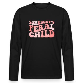 Jemandes wildes Kind lustiges Kindeswälzkindjemand - Männer Premium Bio Langarmshirt - Schwarz - Vorne - Nico (187cm)