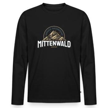 Mittenwald Deutschland Europa Urlaub Mittenwald - Männer Premium Bio Langarmshirt - Schwarz - Vorne - Nico (187cm)