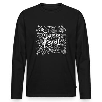 Ich wäre lieber wildes lustiges sarkastisches Wild - Männer Premium Bio Langarmshirt - Schwarz - Vorne - Nico (187cm)
